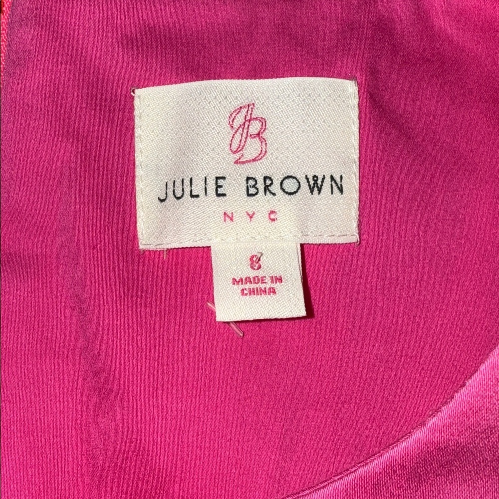 Julie Brown NYC Hot Pink Scalloped Hem Shift Dress | Size 8 - Picture 7 of 7